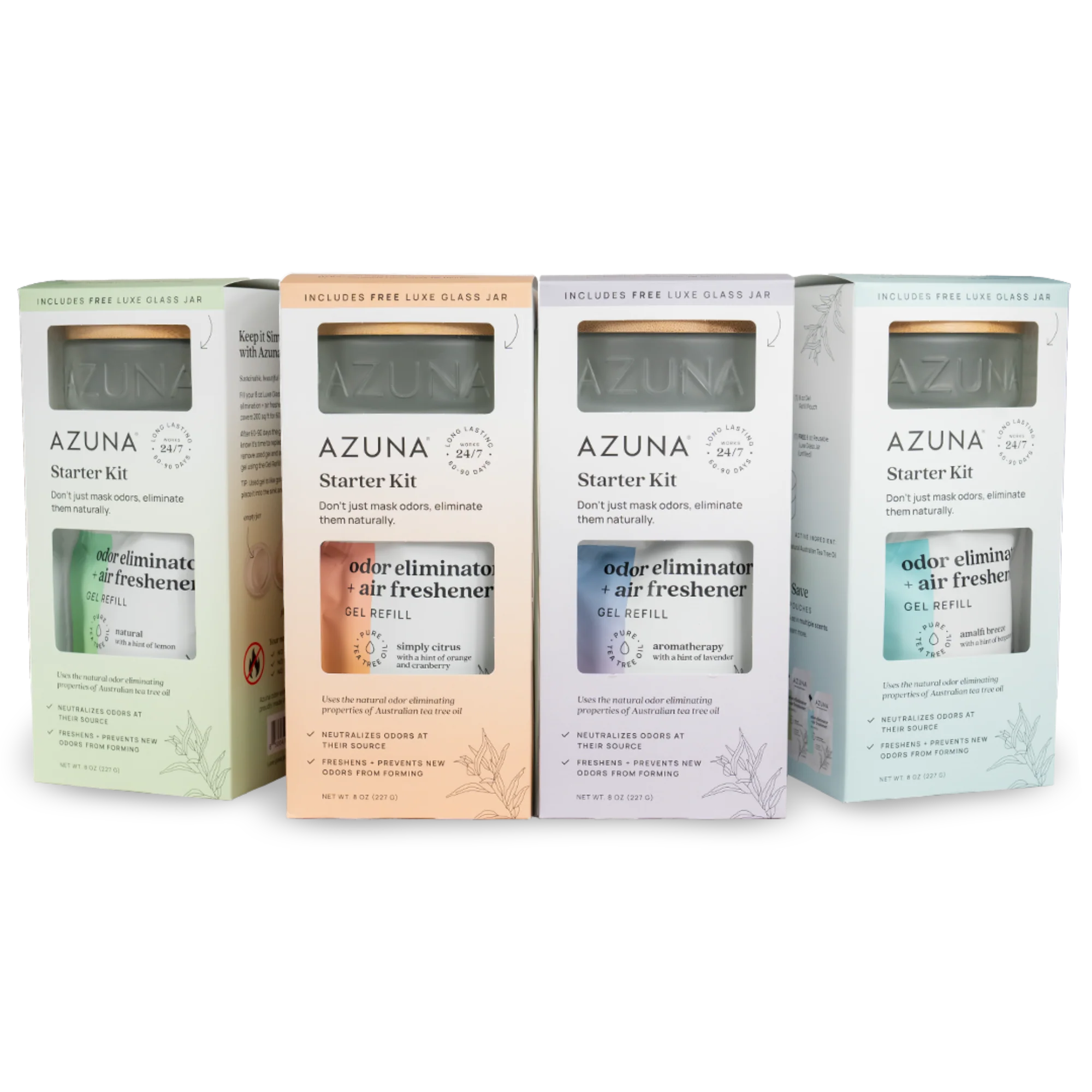 Luxe Glass 8oz Fresh Collection Odor Eliminator 4-pack